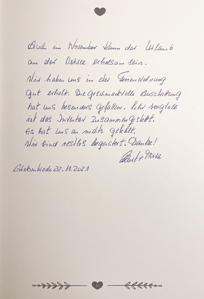 Gästebuch Meerblickvilla 7 Eintrag 10